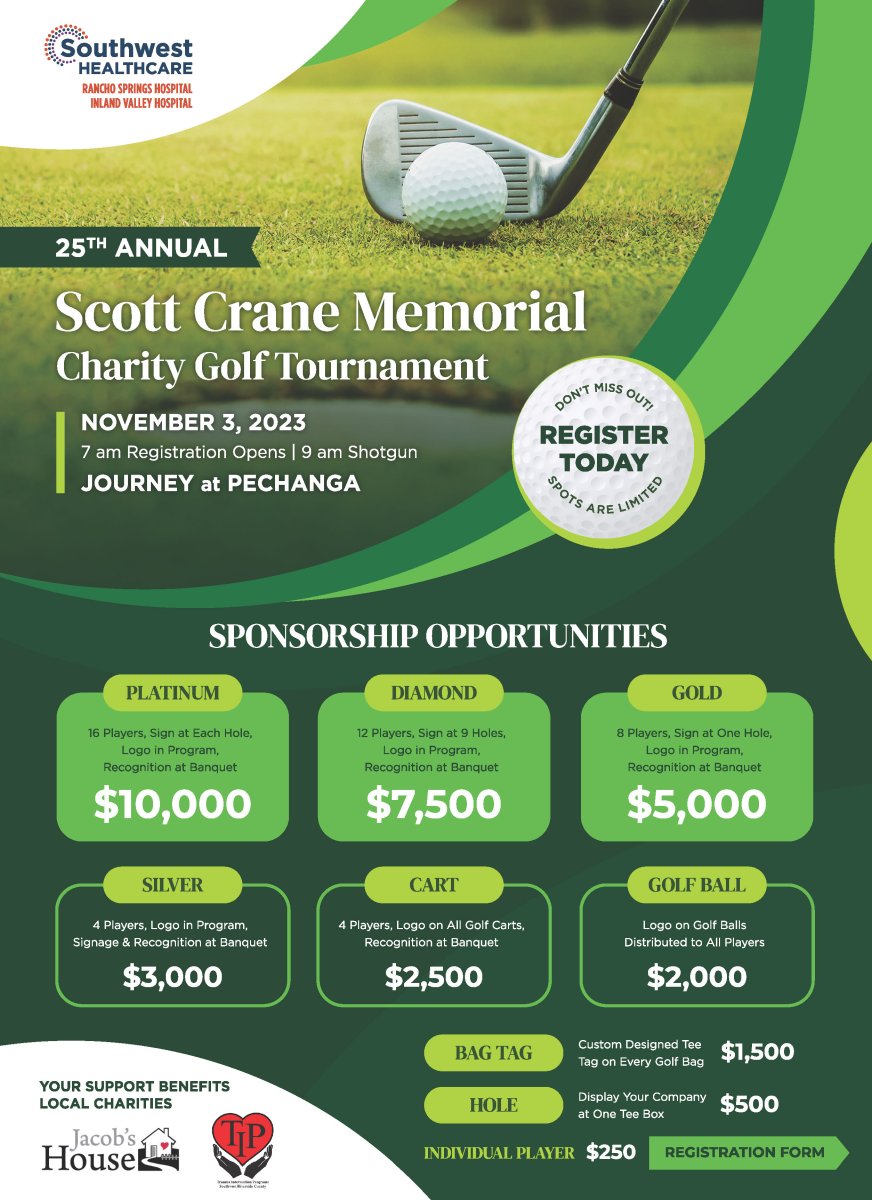 Scott Crane Golf Tournament Information Graphic
